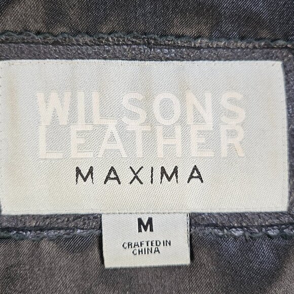 VTG Rabbit Fur Bomber Jacket Maxia Black Medium Wilson Leather Knit Cuff & Hem - Picture 9 of 12